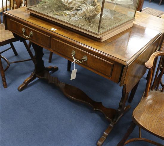 A burr walnut sofa table, W.97cm